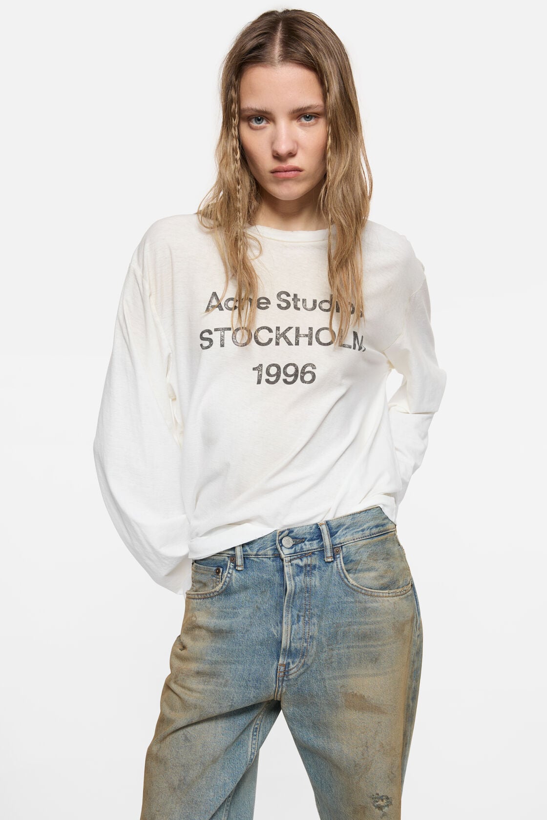 Sprayed 1996 logo t-shirt - Dusty white