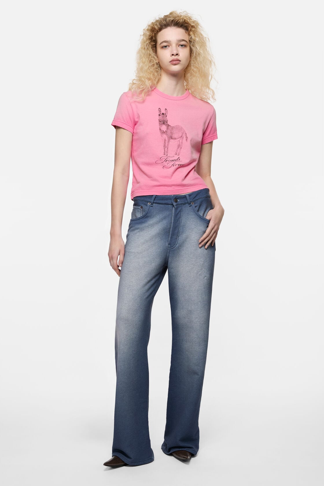 Fitted graphic t-shirt - Pink