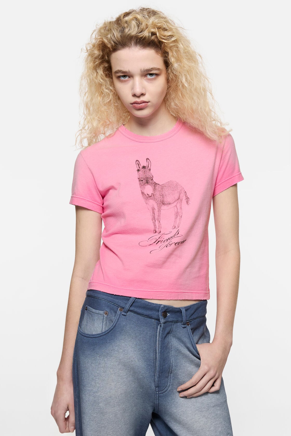 Fitted graphic t-shirt - Pink