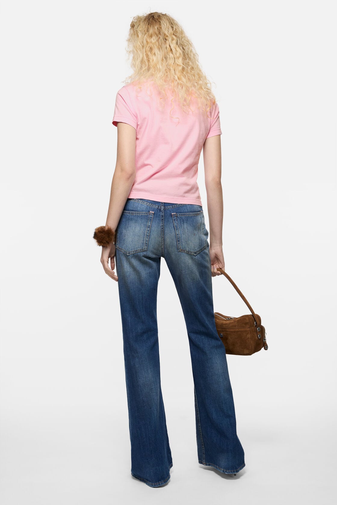 Fitted graphic  t-shirt - Pale Pink