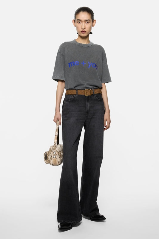 Glitter graphic t-shirt - Faded black