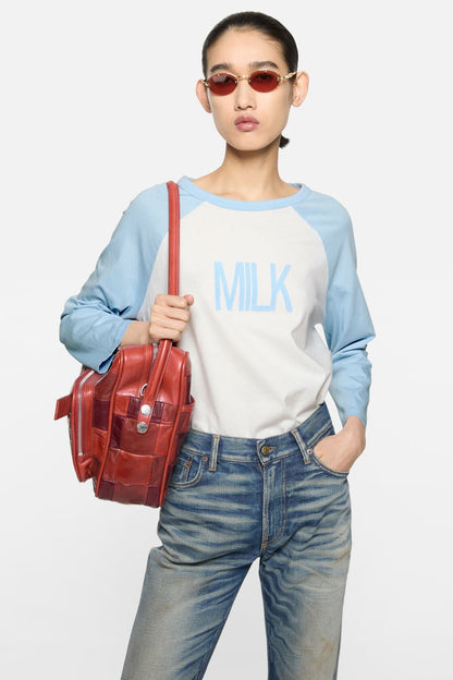 Milk graphic t-shirt - Pale blue/white