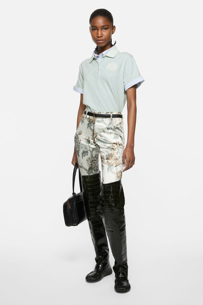 Layered polo shirt with logo - Light blue