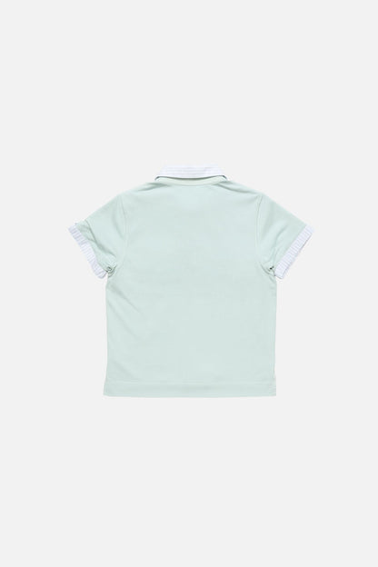 Layered polo shirt with logo - Light blue
