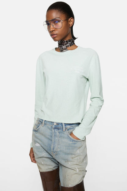 Distressed logo t-shirt - Pale mint