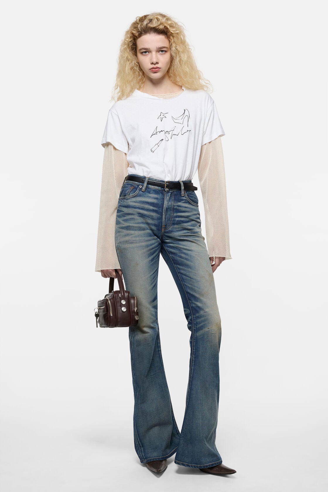 Layered mesh t-shirt - Off white