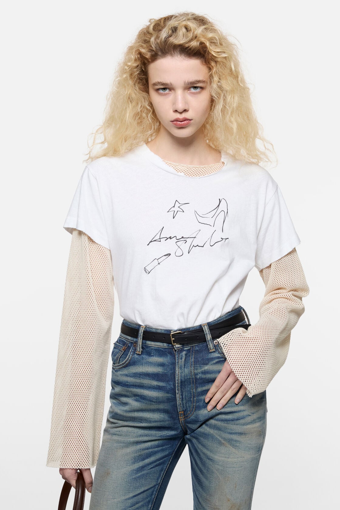 Layered mesh t-shirt - Off white