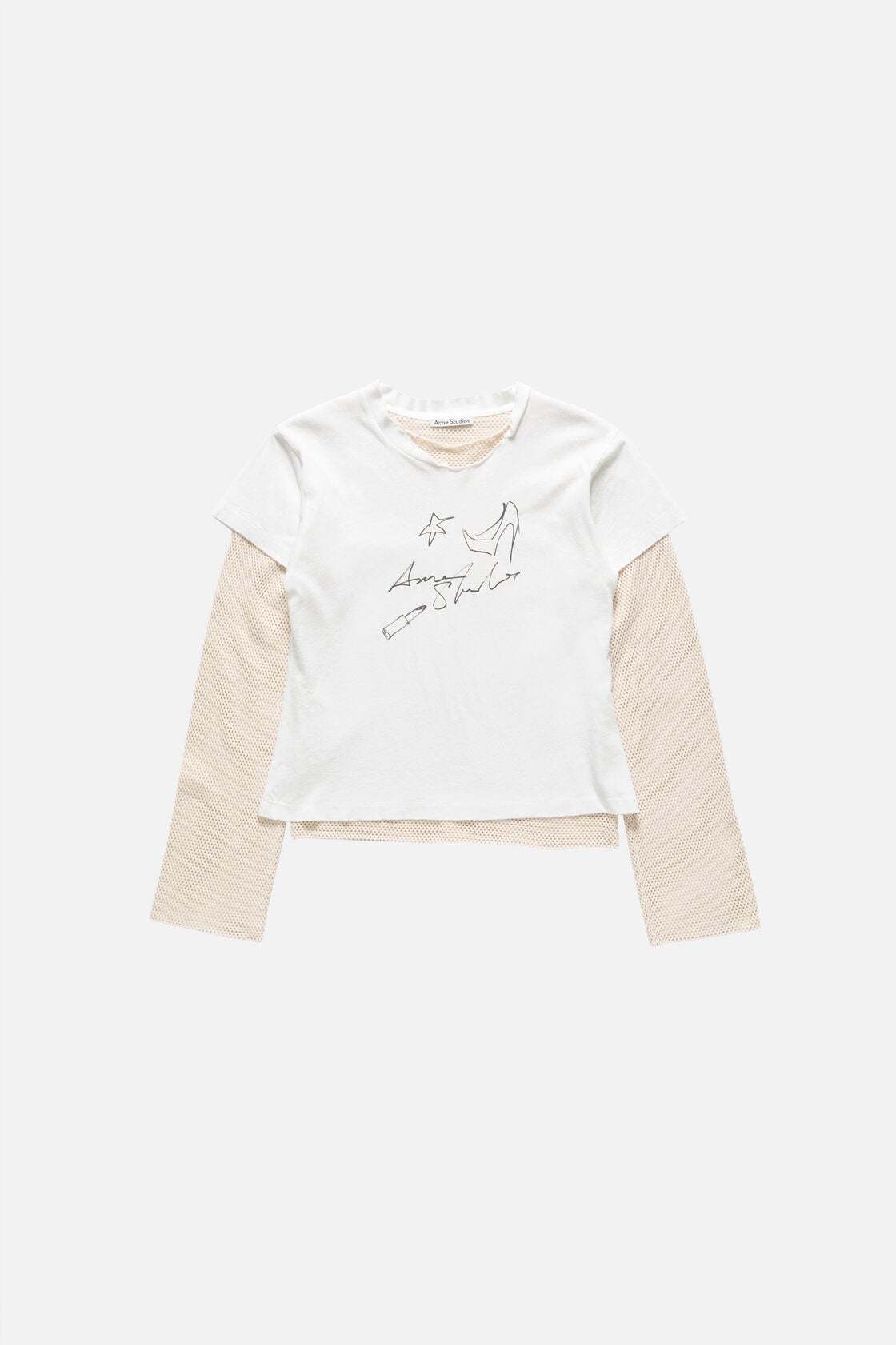 Layered mesh t-shirt - Off white