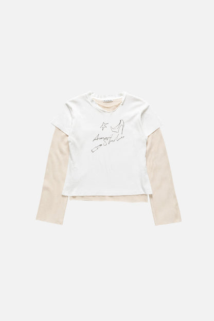 Layered mesh t-shirt - Off white