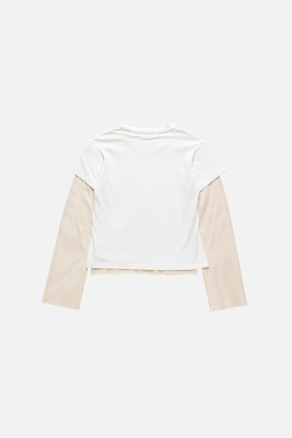 Layered mesh t-shirt - Off white