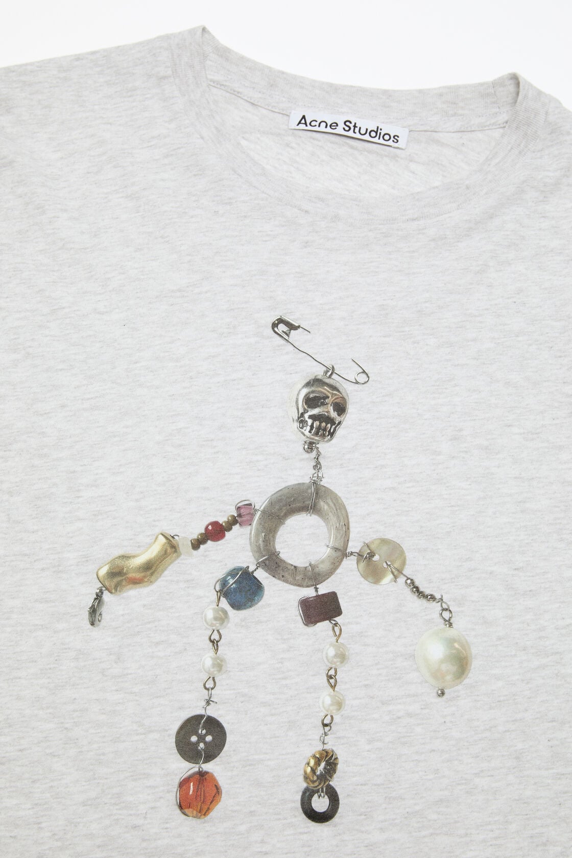 Fitted graphic t-shirt - Grey Melange