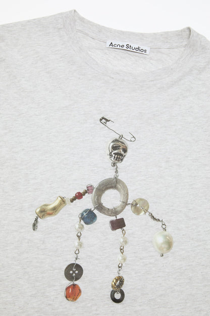 Fitted graphic t-shirt - Grey Melange