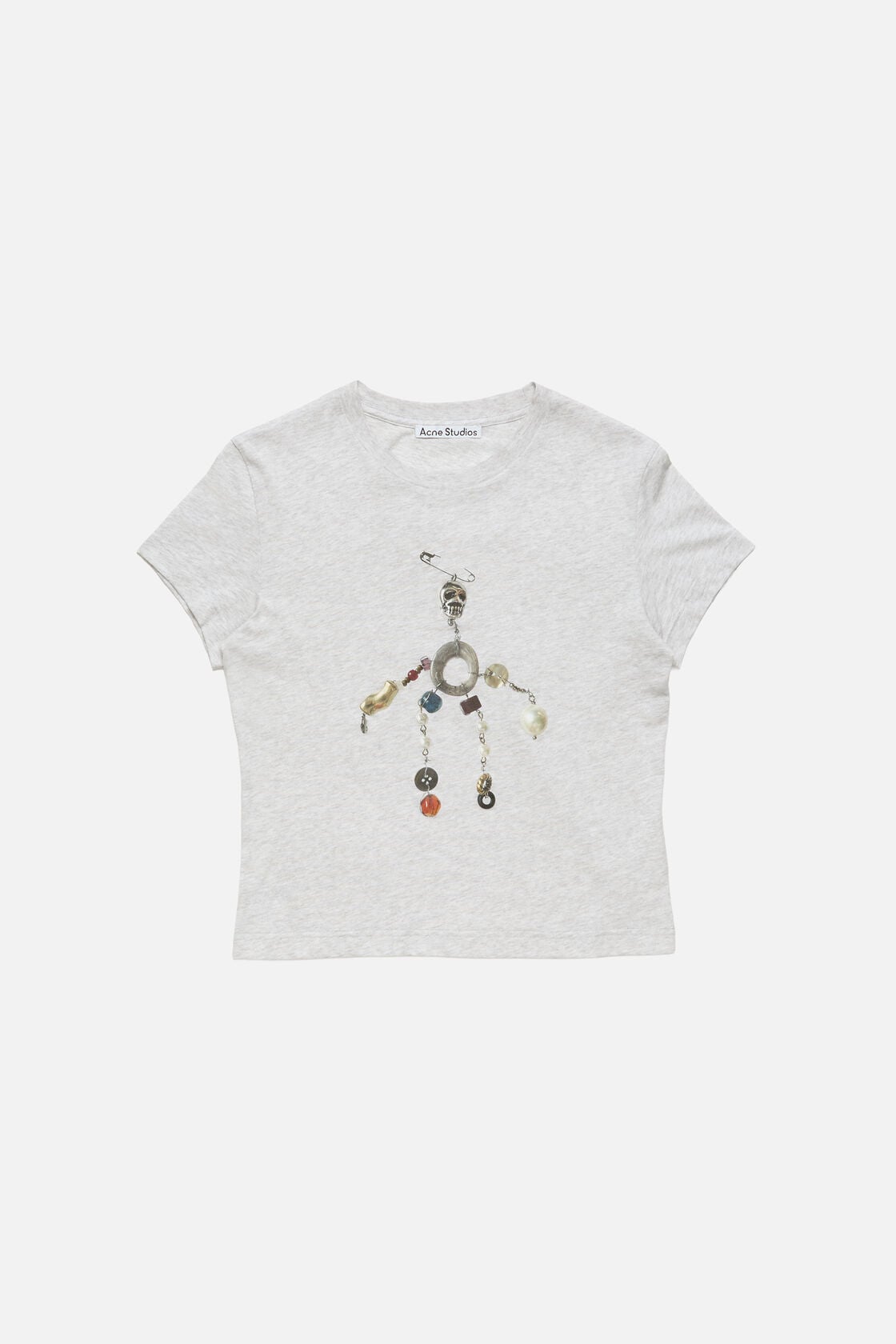 Fitted graphic t-shirt - Grey Melange