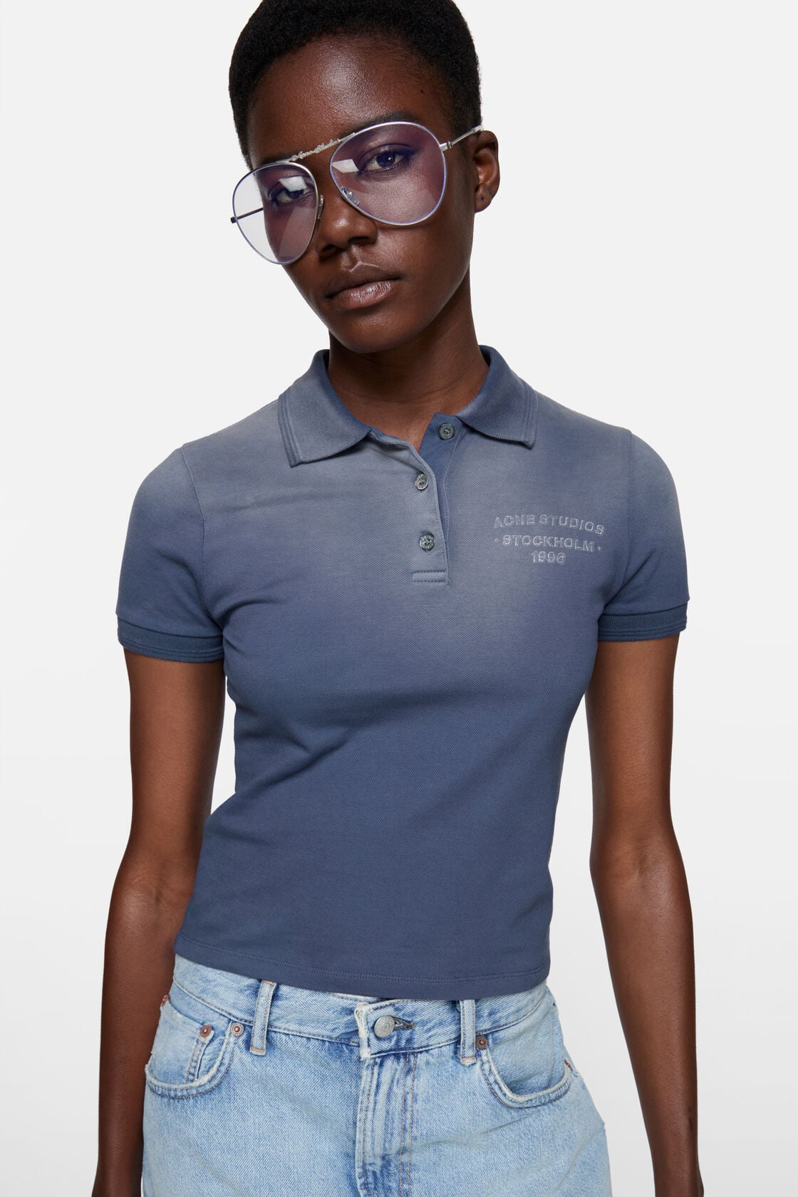 Sprayed polo t-shirt - Navy blue