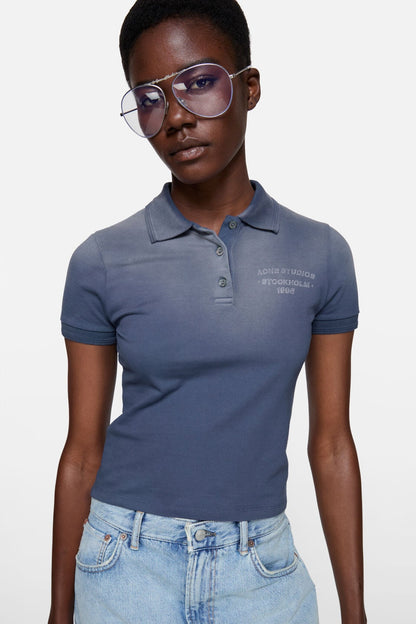 Sprayed polo t-shirt - Navy blue