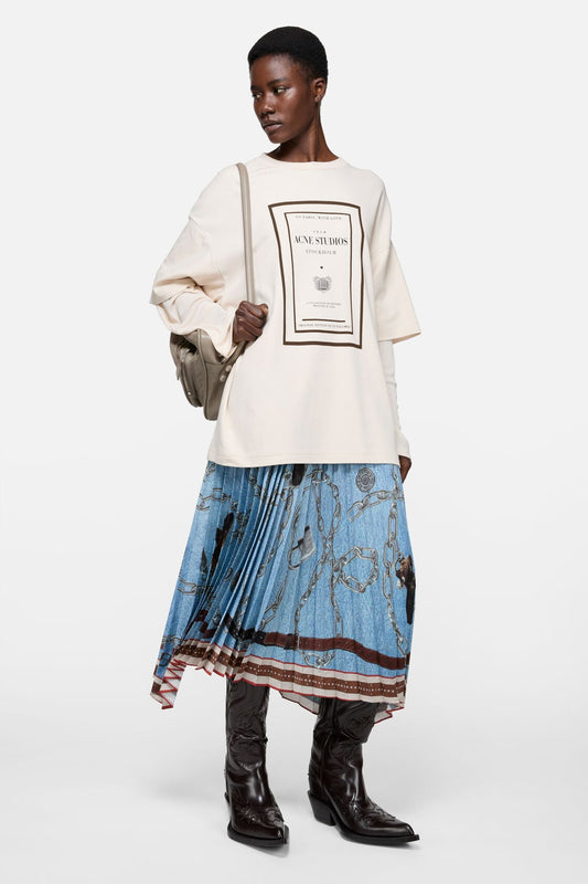 Layered graphic t-shirt - Warm beige