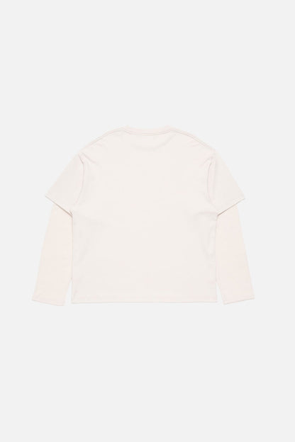 Layered graphic t-shirt - Warm beige