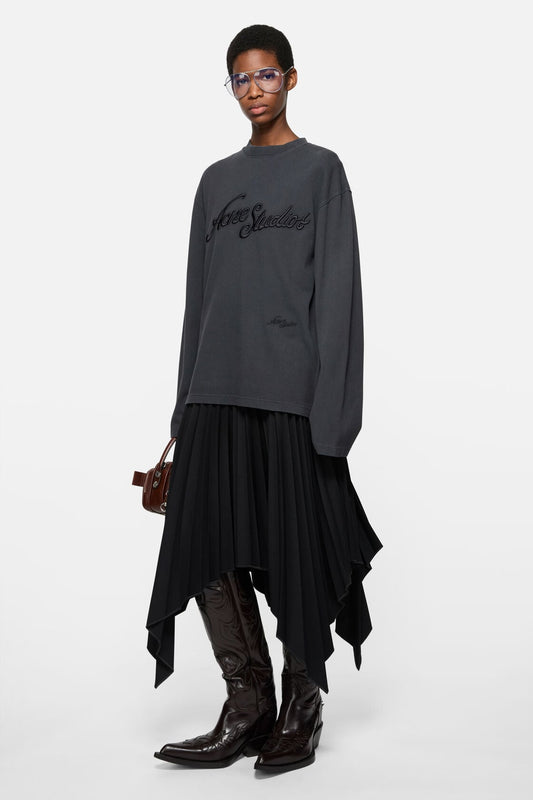 Embroidered logo t-shirt - Faded black