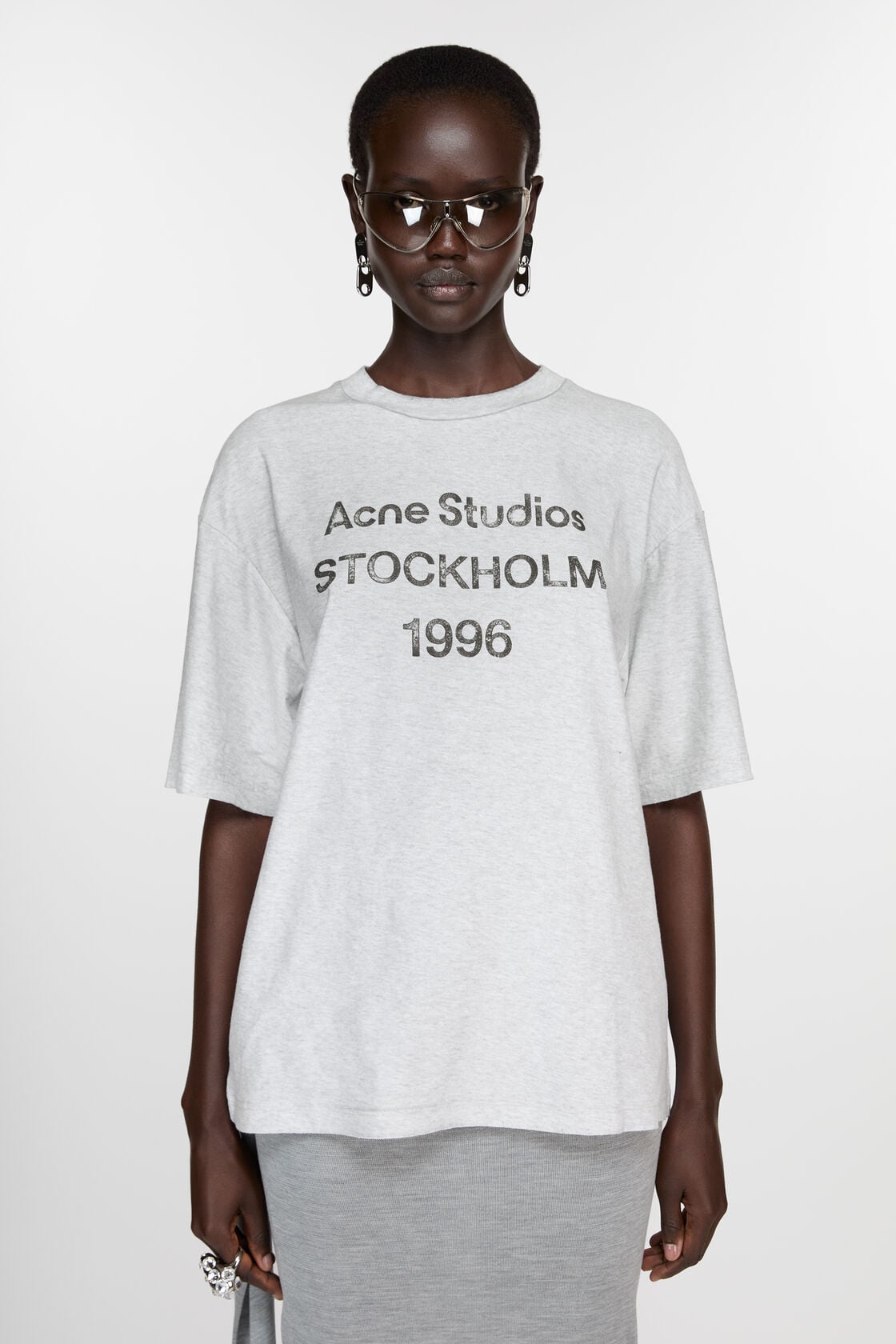 Sprayed logo t-shirt - Pale Grey Melange