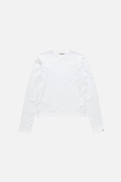 Satin label t-shirt - regular - Optic White