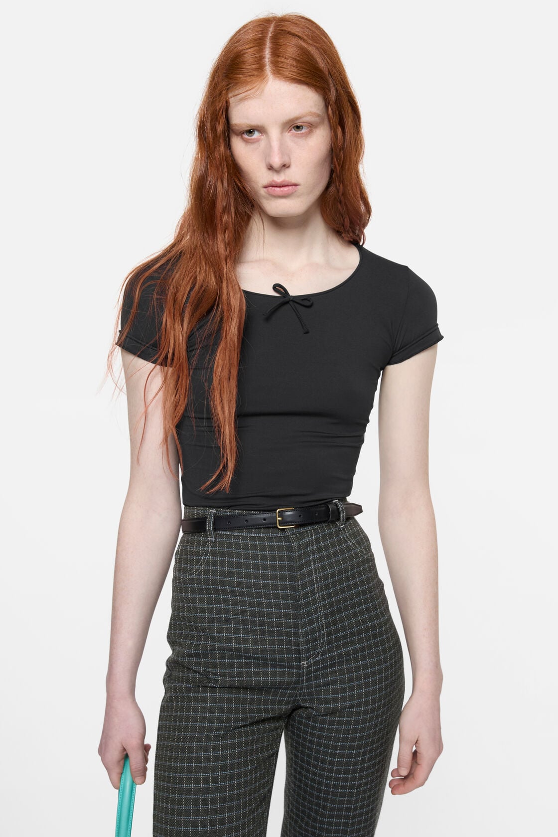 Jersey t-shirt with bow - Black