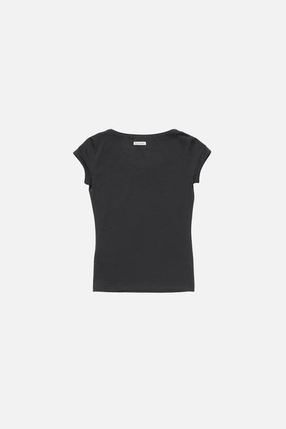 Jersey t-shirt with bow - Black