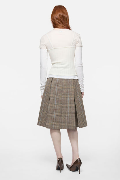 Layered jersey shirt with bow - White/Off White