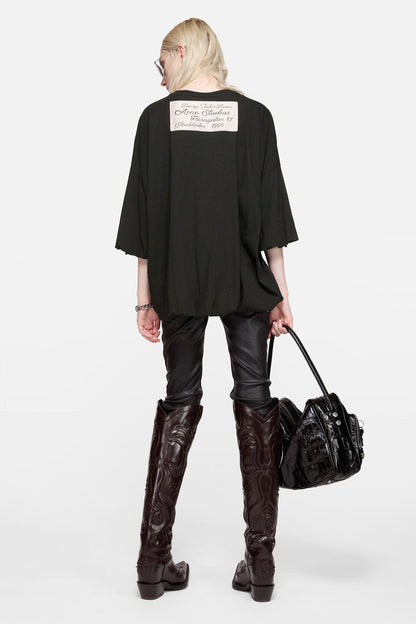 Gathered logo t-shirt - Black
