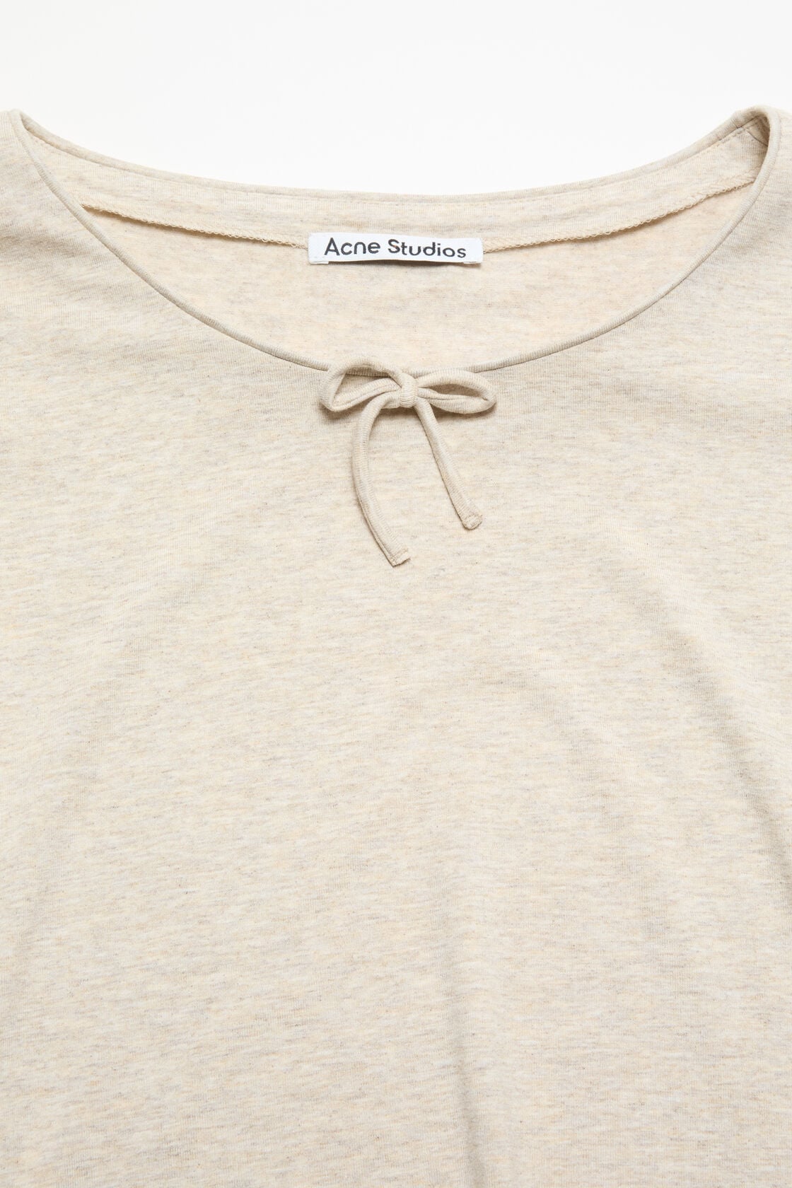 Jersey t-shirt with bow - Beige melange