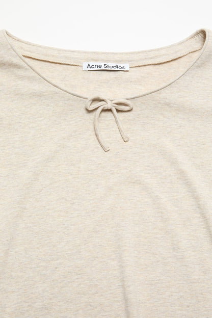 Jersey t-shirt with bow - Beige melange