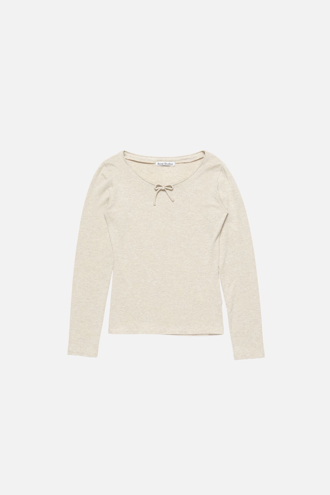 Jersey t-shirt with bow - Beige melange