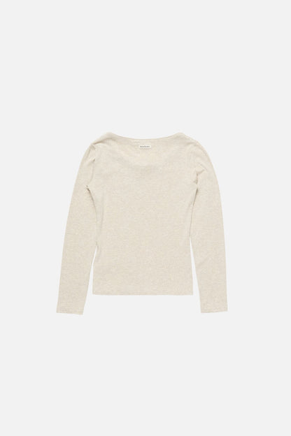 Jersey t-shirt with bow - Beige melange