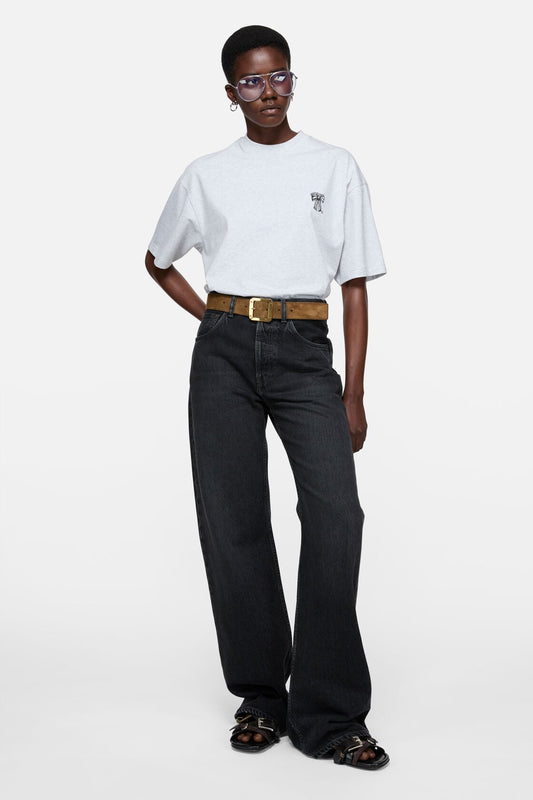 Bow logo t-shirt - Pale Grey Melange