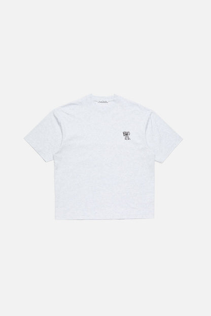 Bow logo t-shirt - Pale Grey Melange