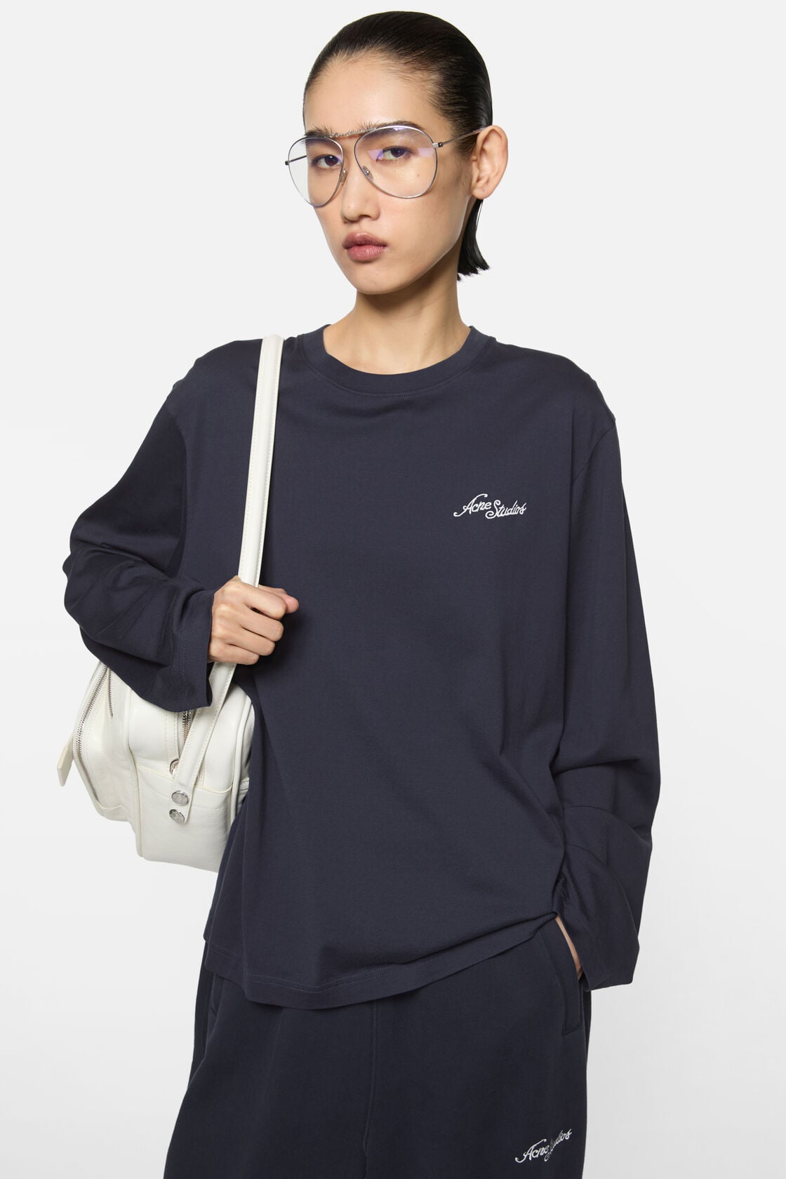 Jersey t-shirt with logo - Dark navy