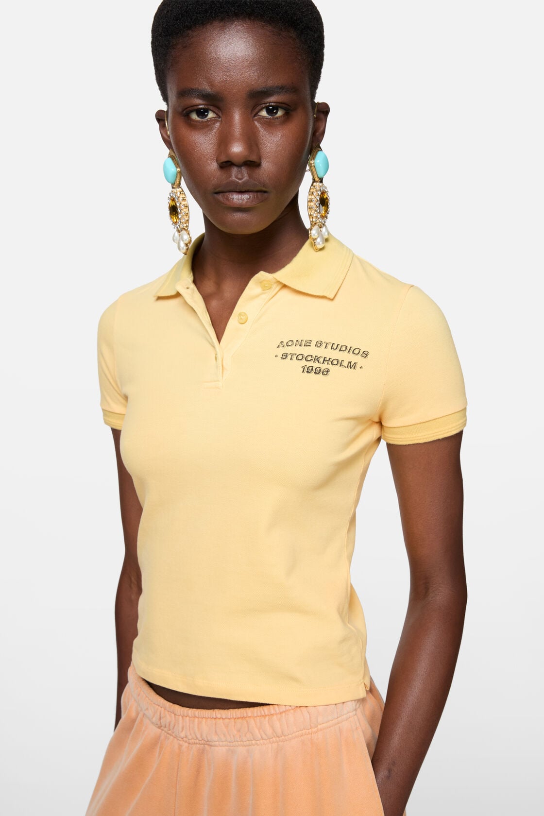 Sprayed polo t-shirt - Warm yellow