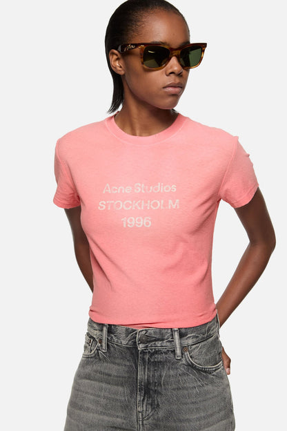 Fitted logo t-shirt - Tango pink