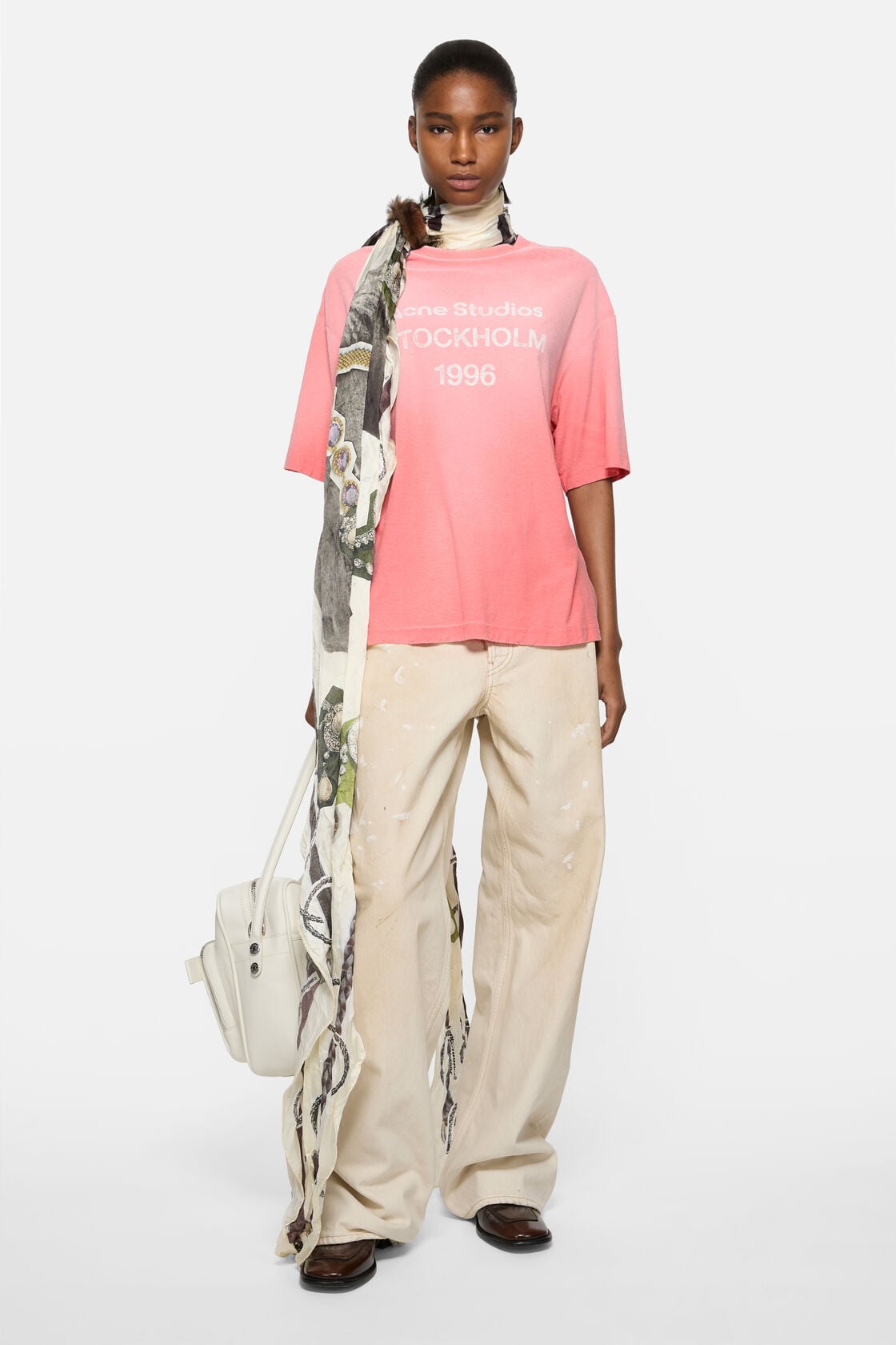 Sprayed logo t-shirt - Tango pink