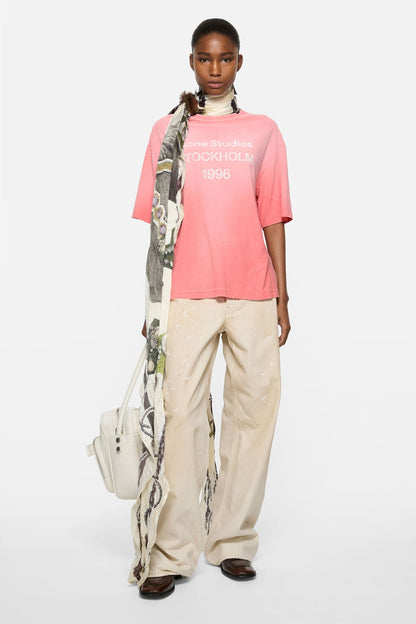 Sprayed logo t-shirt - Tango pink