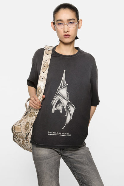 Graphic bat t-shirt - Faded black
