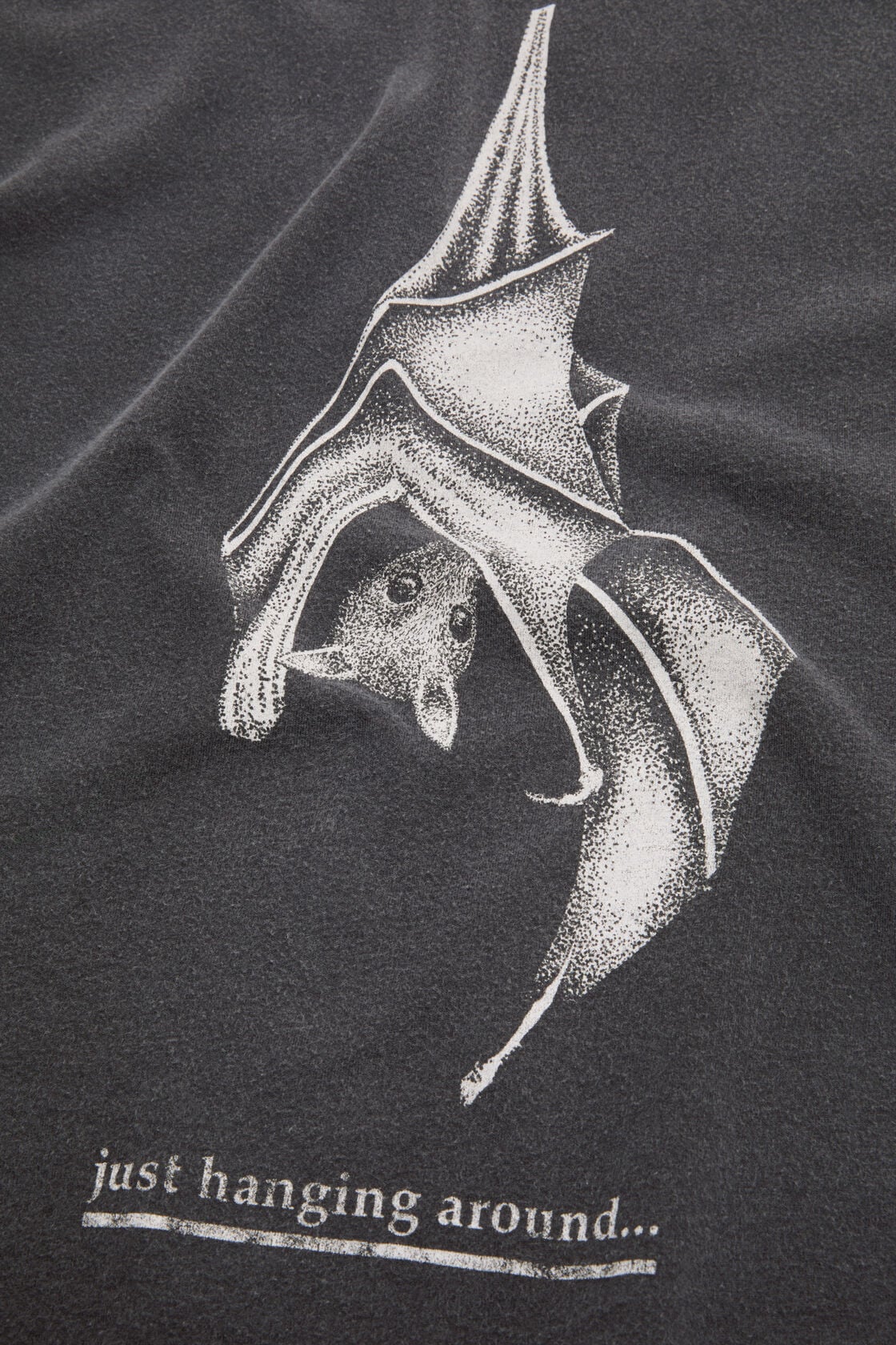 Graphic bat t-shirt - Faded black
