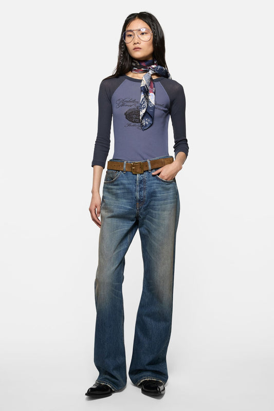 Jersey t-shirt with logo - Denim Blue