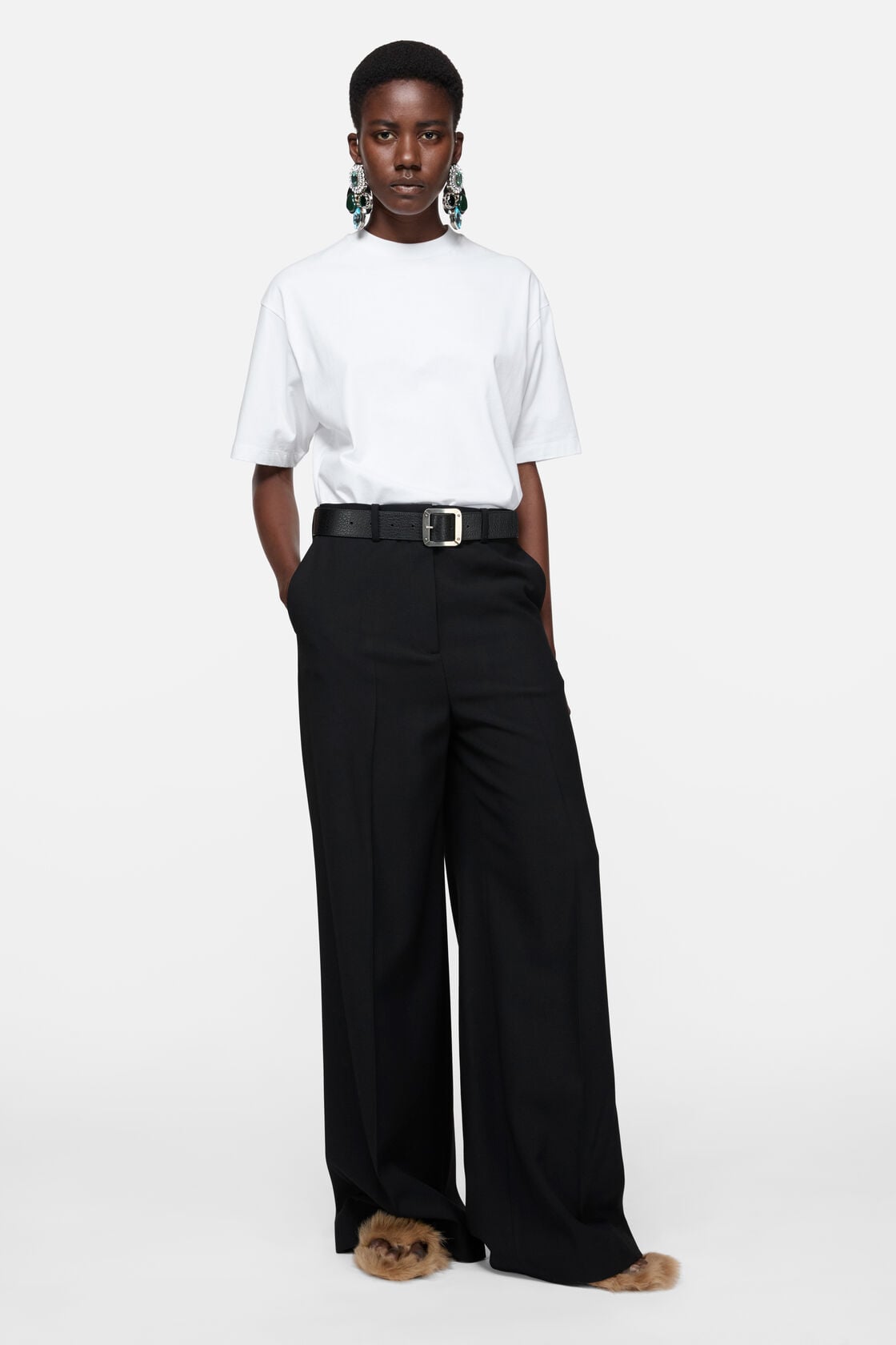 Satin logo t-shirt - relaxed - Optic White