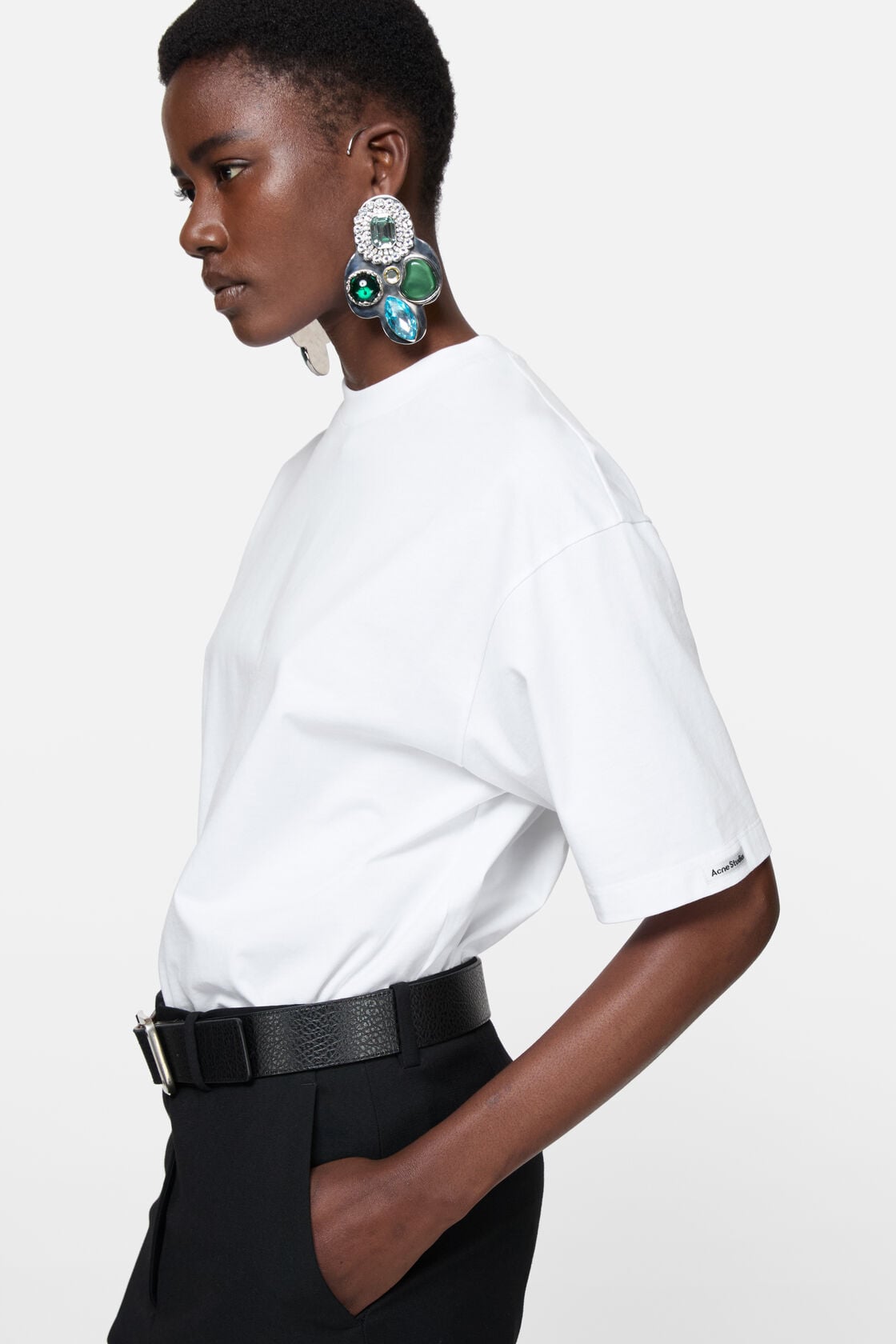 Satin logo t-shirt - relaxed - Optic White