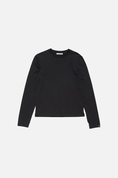 Satin label t-shirt - regular - Black