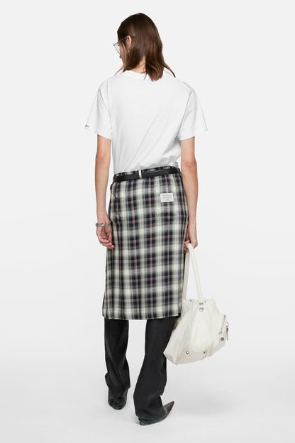 Satin label v-neck t-shirt - Optic White