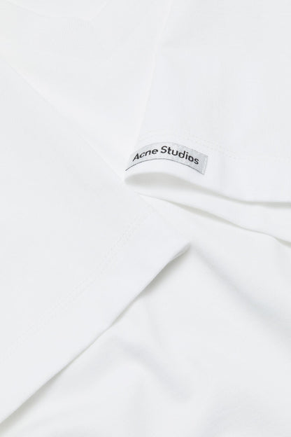 Satin label v-neck t-shirt - Optic White