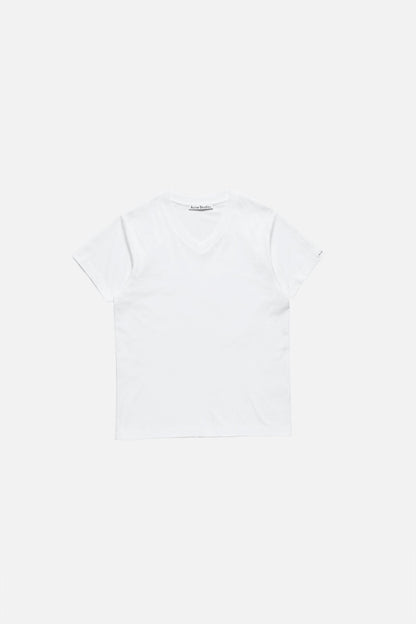Satin label v-neck t-shirt - Optic White