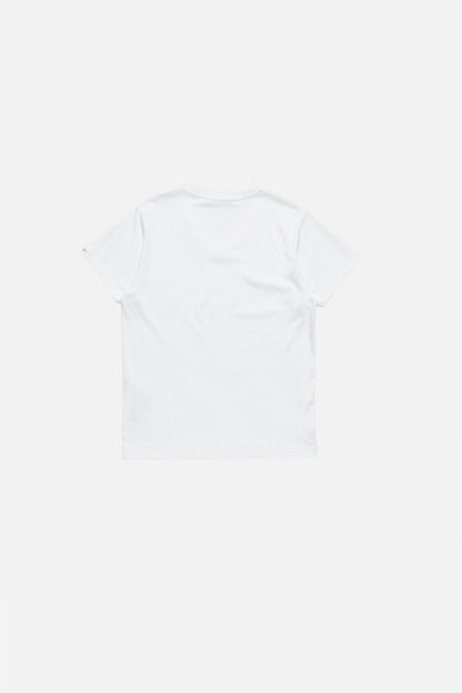 Satin label v-neck t-shirt - Optic White