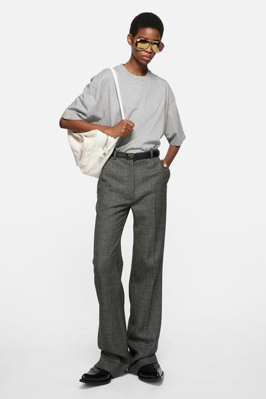 Satin logo t-shirt - relaxed - Grey Melange